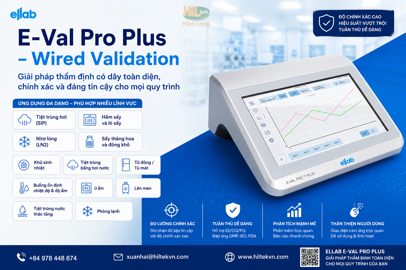 Thẩm định nhiệt độ Ellab Evalpro plus